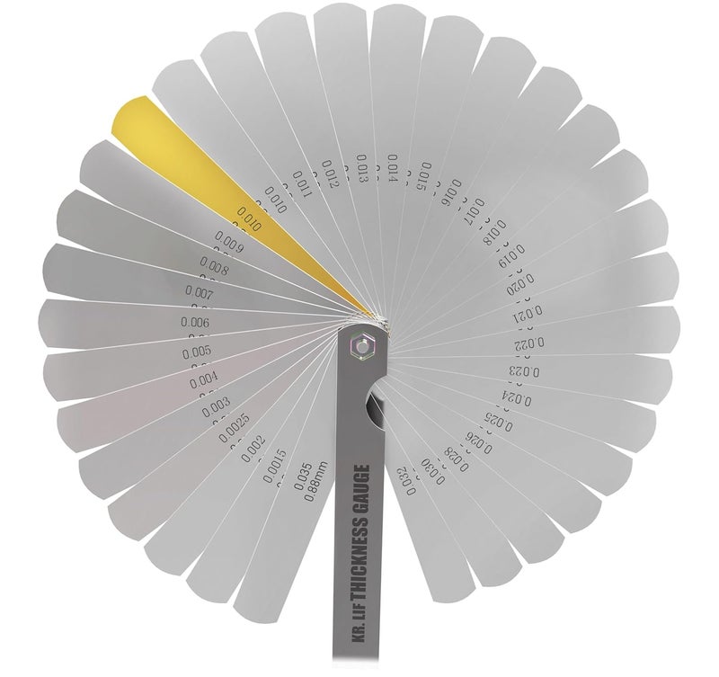 KR. LIF Stainless Steel Feeler Gauges Spark Plug Gap Tool (0.04-0.88 mm, 32 Pieces Blades) Filler Gauge Set Spark Plug Gapping Tool Spark Plug Tester - Image 1